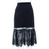 Stella McCartney Black Crepe & Lace Trimmed Skirt M For Women