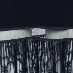 Stella McCartney Black Crepe & Lace Trimmed Skirt M For Women -Stella McCartney Sales luxury women stella mccartney used clothes p567027 007