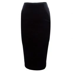 Stella McCartney Black Velvet Paneled Pencil Skirt S For Women