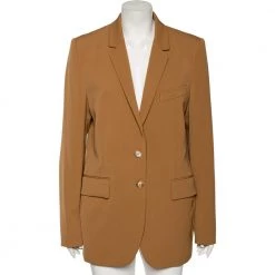 Stella McCartney Light Brown Wool Singe Breasted Blazer L For Women