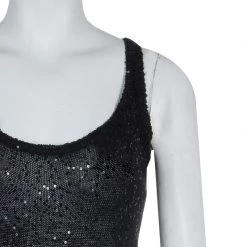 Stella McCartney Black Sequin Embellished Knit Racer Back Jumpsuit S For Women -Stella McCartney Sales luxury women stella mccartney used clothes p57347 004