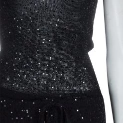 Stella McCartney Black Sequin Embellished Knit Racer Back Jumpsuit S For Women -Stella McCartney Sales luxury women stella mccartney used clothes p57347 006