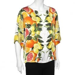 Stella McCartney Multicolored Citrus Printed Silk Blouse L For Women -Stella McCartney Sales luxury women stella mccartney used clothes p573612 005