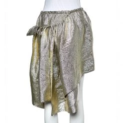 Stella McCartney Gold Lurex Gathered Brynn Asymmetric Skirt M For Women -Stella McCartney Sales luxury women stella mccartney used clothes p574809 1643534694 007