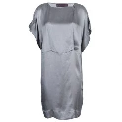 Stella McCartney Grey Silk Dotted Dress M For Women