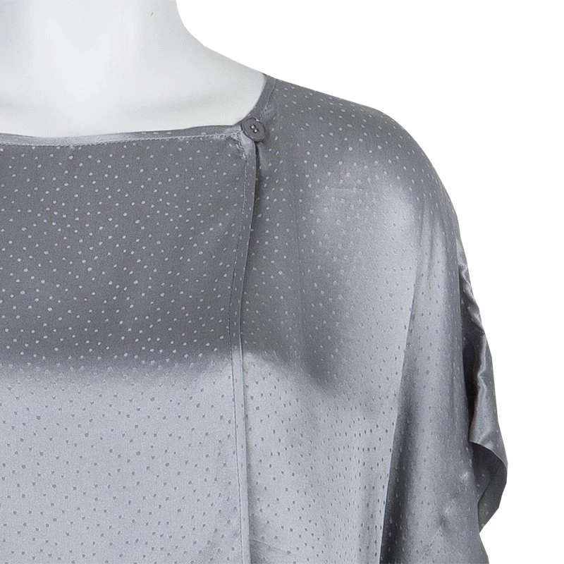 Stella McCartney Grey Silk Dotted Dress M For Women 6 Stella McCartney Grey Silk Dotted Dress M For Women - Image 4