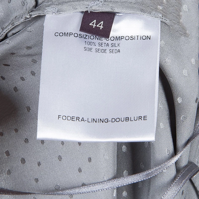 Stella McCartney Grey Silk Dotted Dress M For Women 12 Stella McCartney Grey Silk Dotted Dress M For Women - Image 10