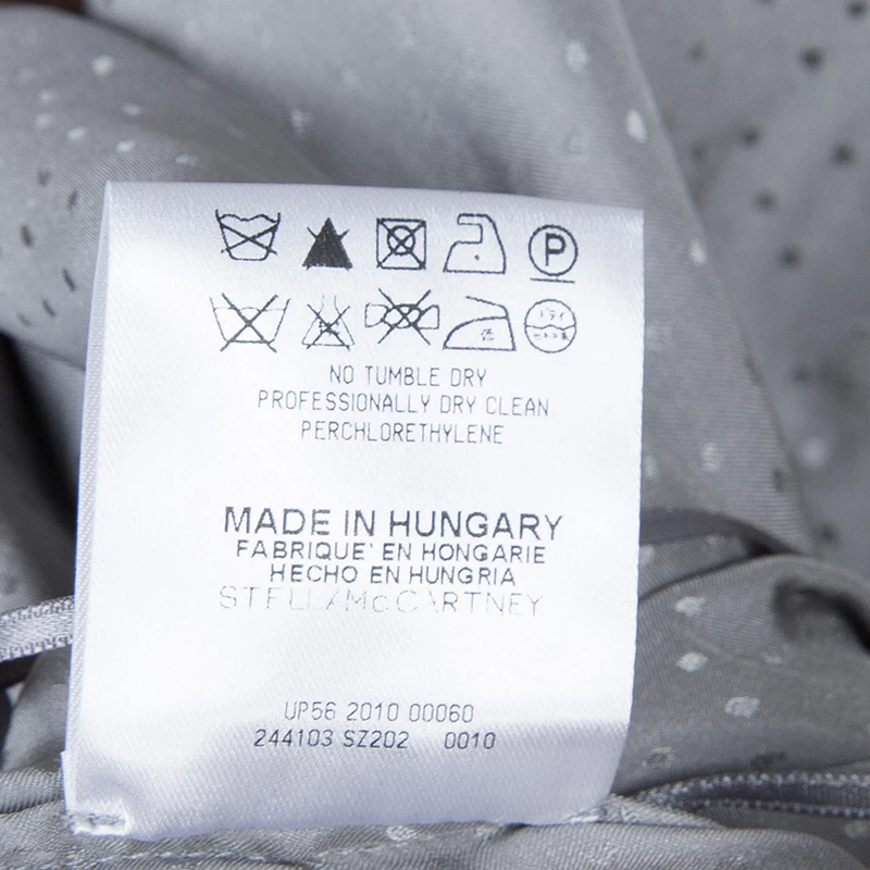 Stella McCartney Grey Silk Dotted Dress M For Women 13 Stella McCartney Grey Silk Dotted Dress M For Women - Image 11