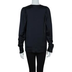 Stella McCartney Monochrome Gathered Sleeve Silk Blouse M For Women -Stella McCartney Sales luxury women stella mccartney used clothes p57910 0003