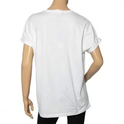 Stella McCartney White Cotton Cat Embroidered Short Sleeve T-Shirt M For Women -Stella McCartney Sales luxury women stella mccartney used clothes p584661 004