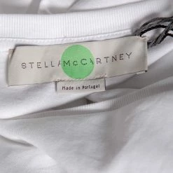 Stella McCartney White Cotton Cat Embroidered Short Sleeve T-Shirt M For Women -Stella McCartney Sales luxury women stella mccartney used clothes p584661 005
