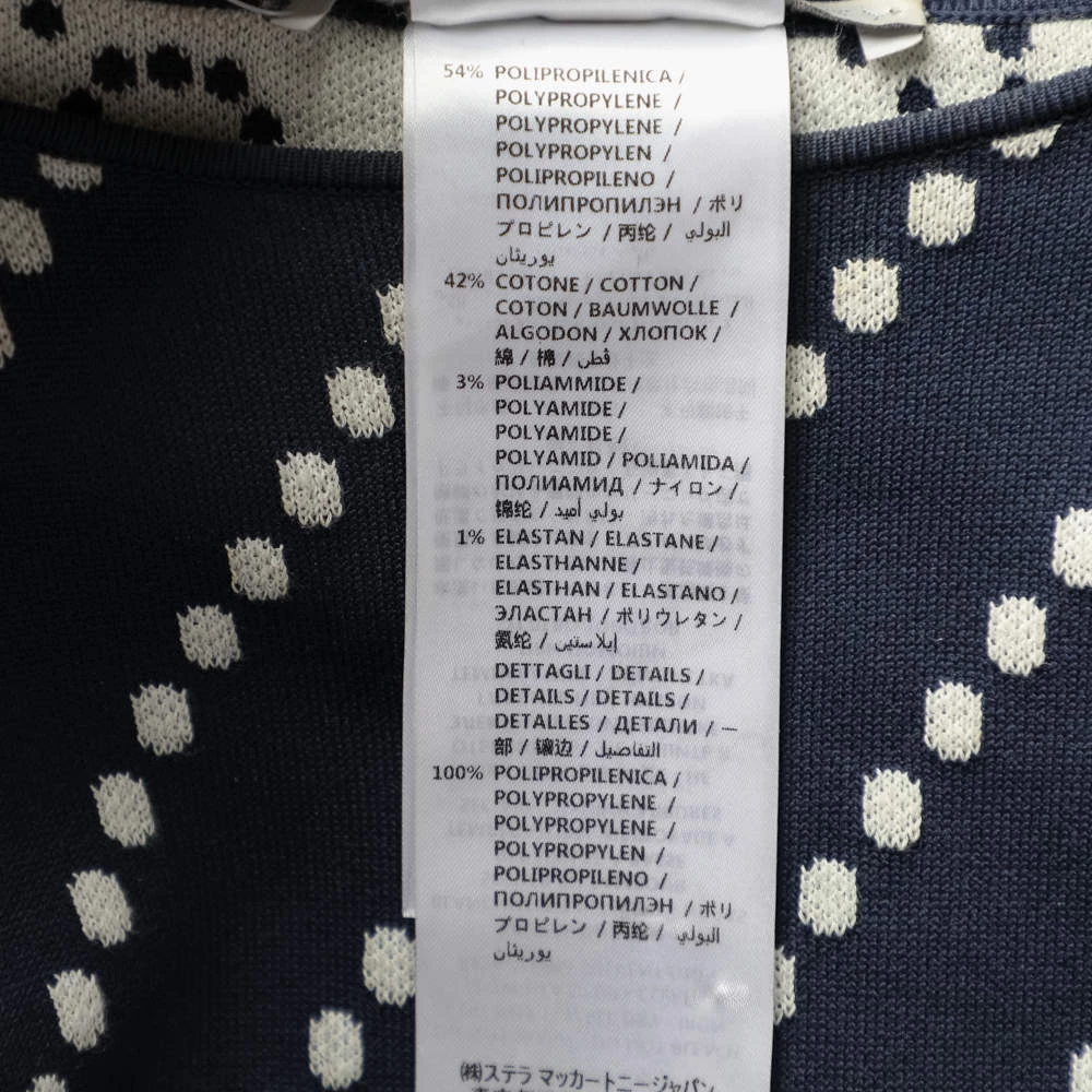 Stella McCartney Navy Blue Logo Intarsia Knit Long Poncho S For Women 8 Stella McCartney Navy Blue Logo Intarsia Knit Long Poncho S For Women - Image 6