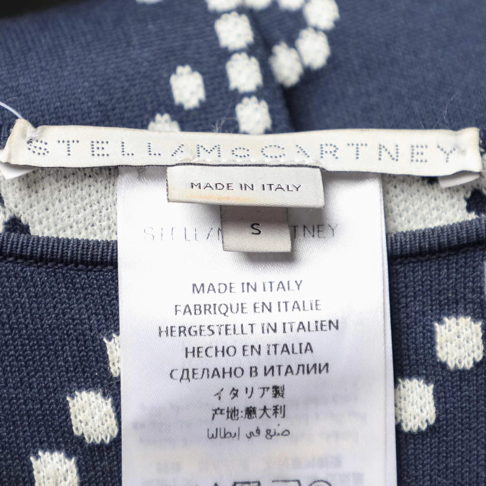 Stella McCartney Navy Blue Logo Intarsia Knit Long Poncho S For Women 7 Stella McCartney Navy Blue Logo Intarsia Knit Long Poncho S For Women - Image 5