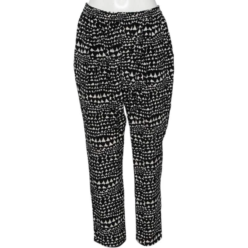 Stella McCartney Monochrome Heart Printed Silk Pants M For Women 3 Stella McCartney Monochrome Heart Printed Silk Pants M For Women