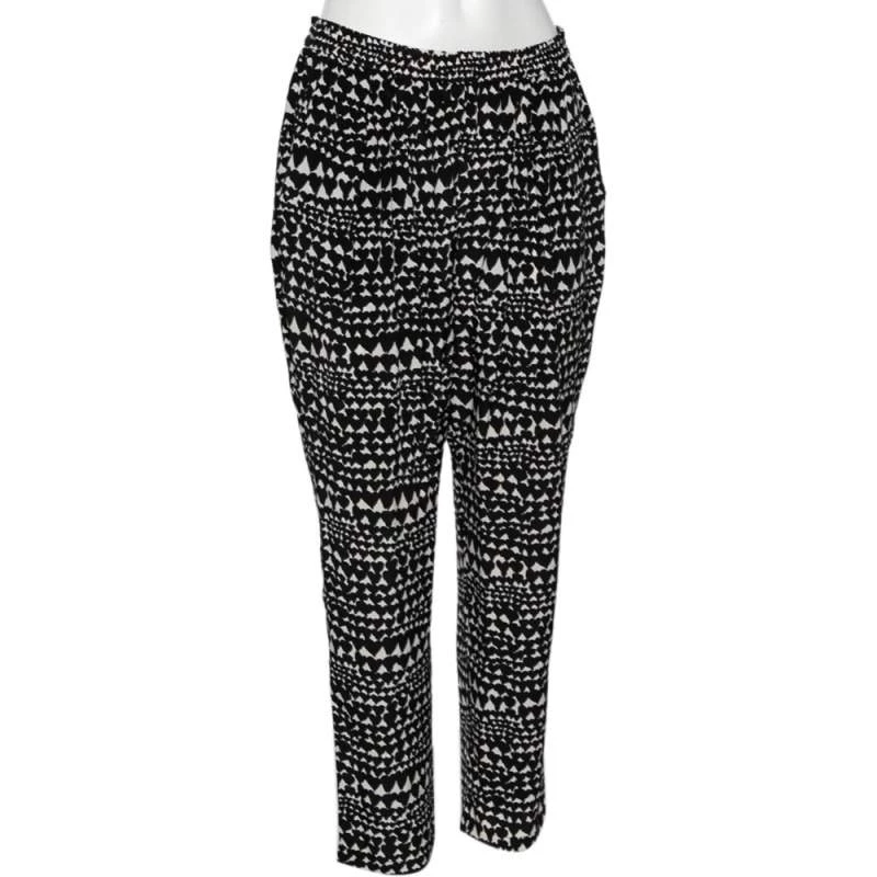Stella McCartney Monochrome Heart Printed Silk Pants M For Women 4 Stella McCartney Monochrome Heart Printed Silk Pants M For Women - Image 2