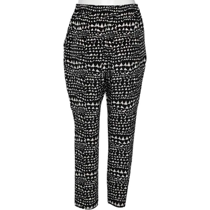 Stella McCartney Monochrome Heart Printed Silk Pants M For Women 5 Stella McCartney Monochrome Heart Printed Silk Pants M For Women - Image 3
