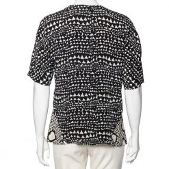 Stella McCartney Monochrome Heart Printed Silk Flounce Top M For Women -Stella McCartney Sales luxury women stella mccartney used clothes p591876 003