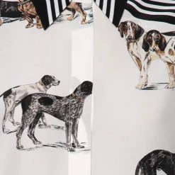 Stella McCartney Monochrome Silk Crepe De Chine Dog Printed Shirt S For Women -Stella McCartney Sales luxury women stella mccartney used clothes p591897 008