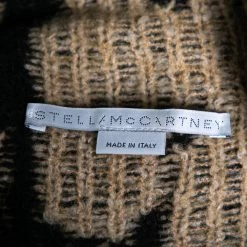 Stella McCartney Beige Leopard Print Cotton & Alpaca Intarsia Knit Sweater S For Women -Stella McCartney Sales luxury women stella mccartney used clothes p595758 004