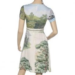 Stella McCartney Multicolor Printed Crepe Lurex Trim Midi Dress S For Women -Stella McCartney Sales luxury women stella mccartney used clothes p596402 003