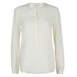 Stella McCartney Cream Silk Long Sleeve Blouse S For Women