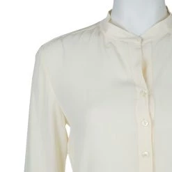 Stella McCartney Cream Silk Long Sleeve Blouse S For Women -Stella McCartney Sales luxury women stella mccartney used clothes p59684 005