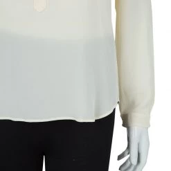 Stella McCartney Cream Silk Long Sleeve Blouse S For Women -Stella McCartney Sales luxury women stella mccartney used clothes p59684 006