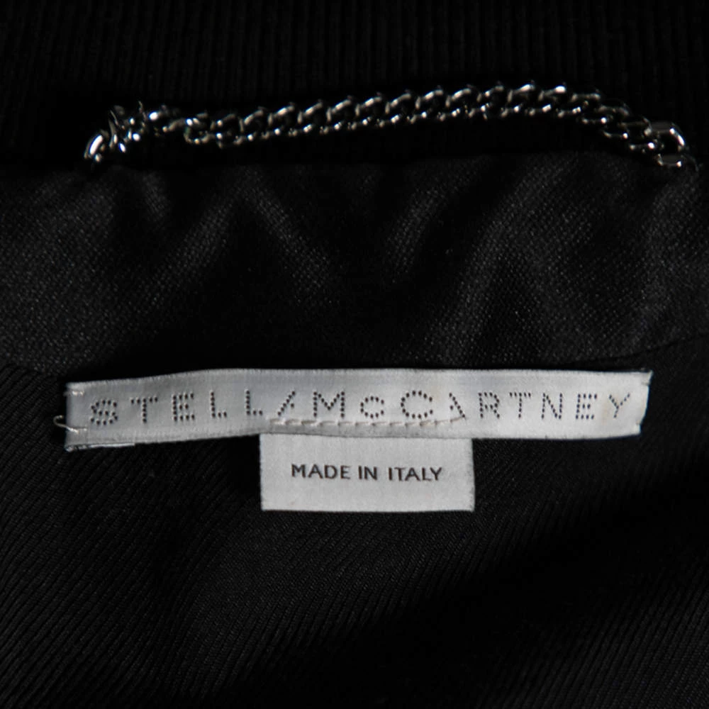 Stella McCartney Navy Blue And Black Cotton Bird Embroidery Bomber XS For Women 7 Stella McCartney Navy Blue And Black Cotton Bird Embroidery Bomber XS For Women - Image 5