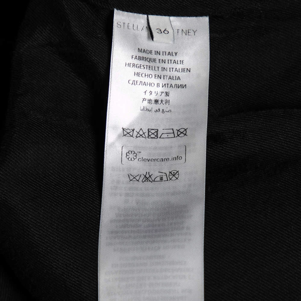 Stella McCartney Navy Blue And Black Cotton Bird Embroidery Bomber XS For Women 8 Stella McCartney Navy Blue And Black Cotton Bird Embroidery Bomber XS For Women - Image 6