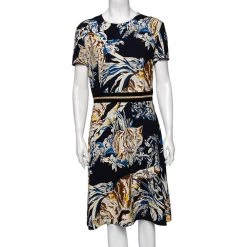Stella McCartney Multicolor Cat Print Jacquard A Line Dress M For Women