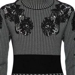 Stella McCartney Grey Houndstooth Patterned Wool & Lace Inset Dress M For Women -Stella McCartney Sales luxury women stella mccartney used clothes p599025 005