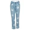 Stella McCartney Blue & Cream Star Print Denim Boyfriend Jeans M For Women -Stella McCartney Sales luxury women stella mccartney used clothes p600904 001