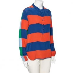 Stella McCartney Multicolored Striped Silk Button Front Shirt M For Women -Stella McCartney Sales luxury women stella mccartney used clothes p603310 002