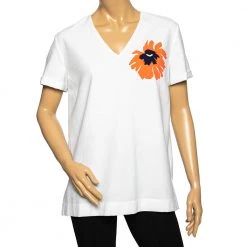 Stella McCartney White Cotton Embroidered Patch Top M For Women