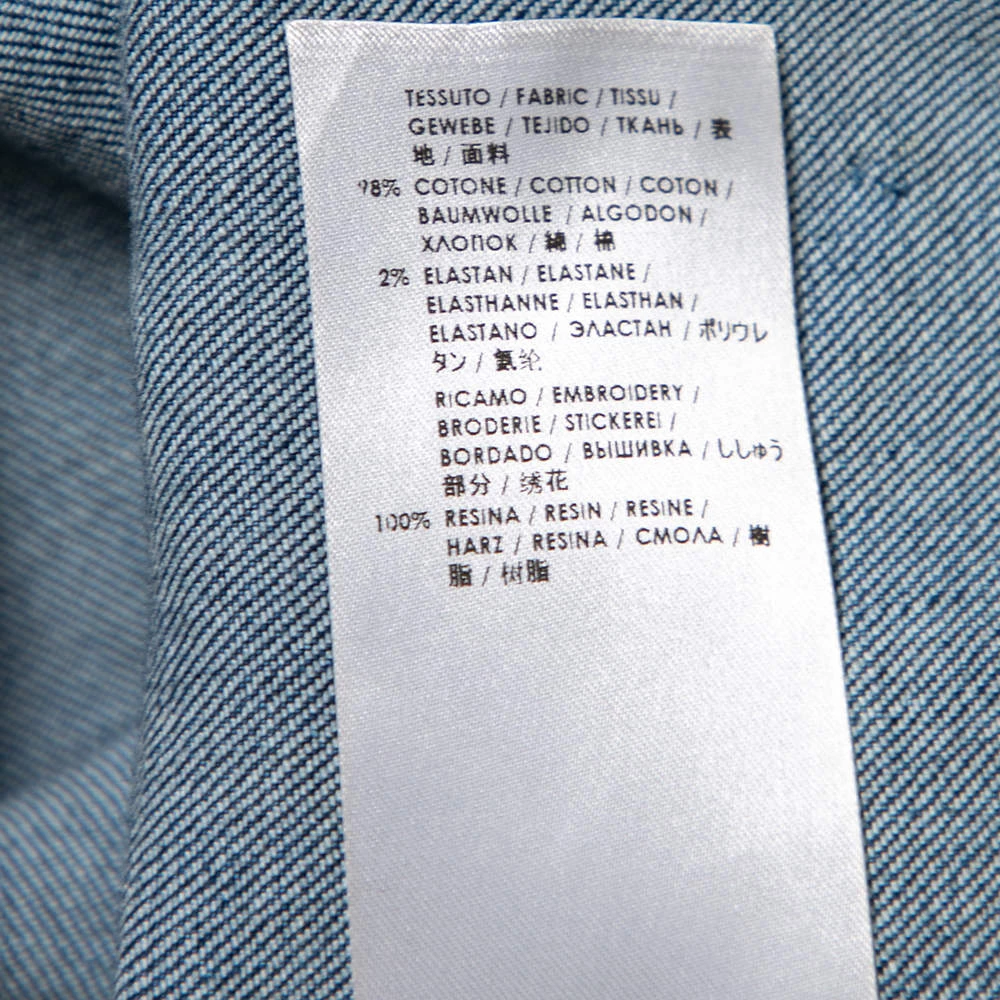 Stella McCartney Blue Denim Crystal Embellished Top M For Women 9 Stella McCartney Blue Denim Crystal Embellished Top M For Women - Image 7