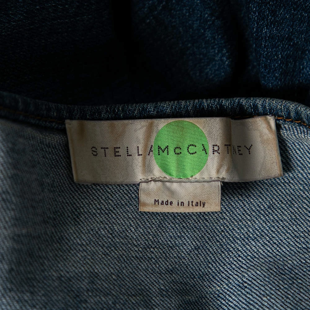 Stella McCartney Blue Denim Crystal Embellished Top M For Women 7 Stella McCartney Blue Denim Crystal Embellished Top M For Women - Image 5