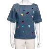 Stella McCartney Blue Denim Crystal Embellished Top M For Women -Stella McCartney Sales luxury women stella mccartney used clothes p605747 005