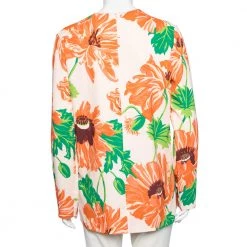 Stella McCartney Multicolor Floral Printed Crepe Long Sleeve Top S For Women -Stella McCartney Sales luxury women stella mccartney used clothes p606111 003