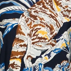 Stella McCartney Navy Blue Stretch Crepe Cat Print Blouse S For Women -Stella McCartney Sales luxury women stella mccartney used clothes p606178 007