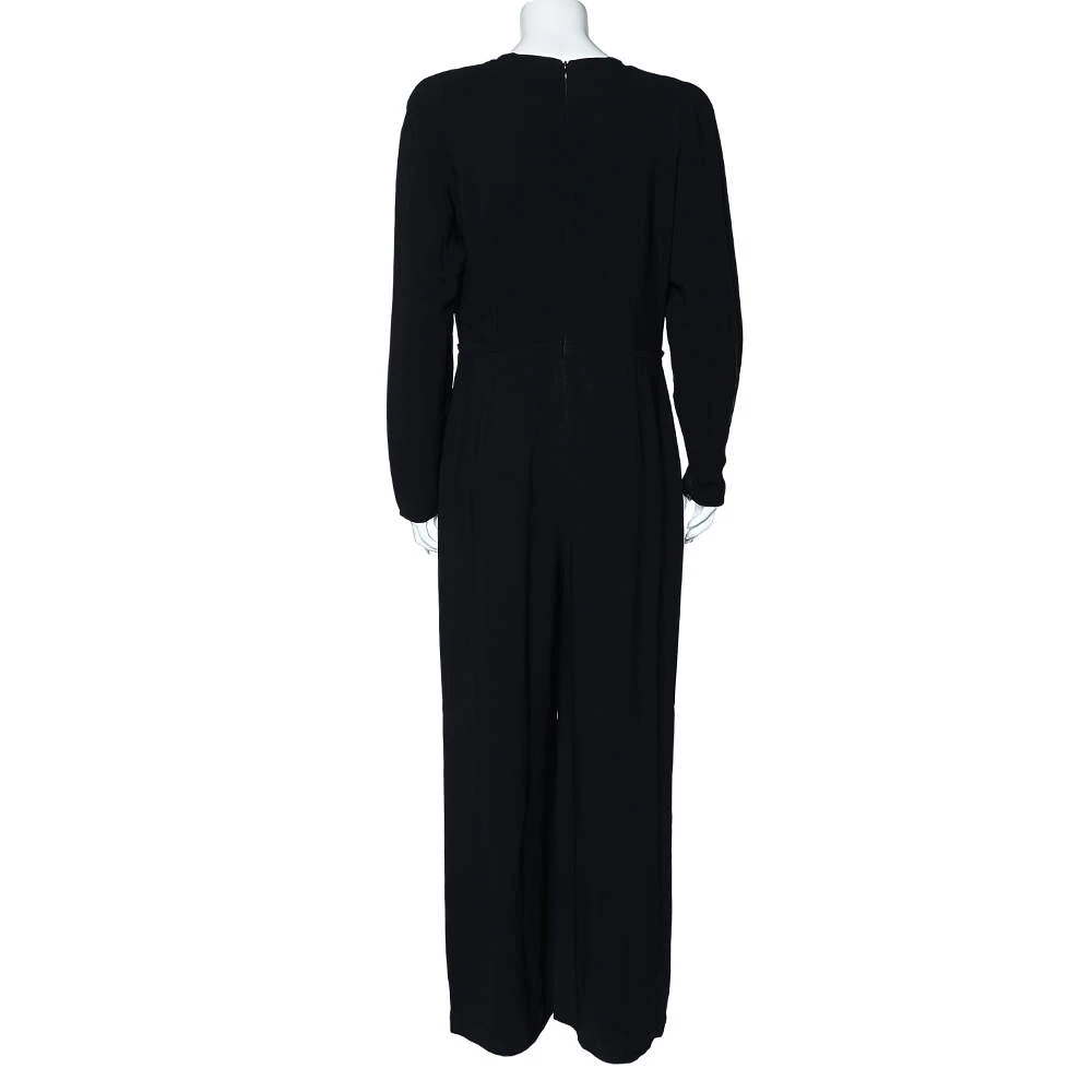 Stella McCartney Black Crepe Plunging Neck Jumpsuit L For Women 5 Stella McCartney Black Crepe Plunging Neck Jumpsuit L For Women - Image 3