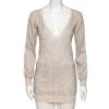 Stella McCartney Beige Embellished Wool V-Neck Jumper S For Women