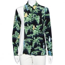 Stella McCartney Multicolor Parrot Printed Silk Button Front Shirt & Pant Set XS For Women