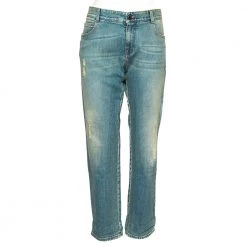 Stella McCartney Blue Two Toned Distressed Denim Jeans M For Women