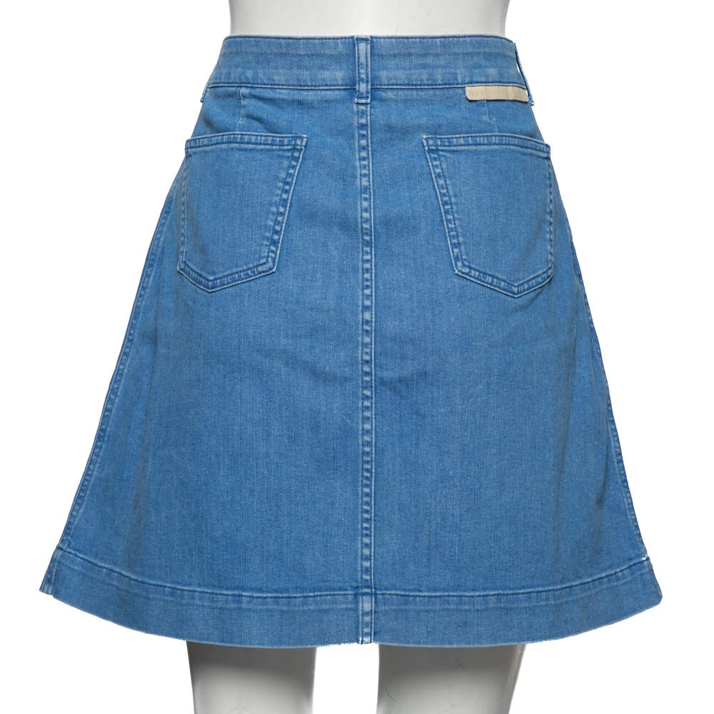 Stella McCartney Blue Denim Button Front Short Skirt M For Women 5 Stella McCartney Blue Denim Button Front Short Skirt M For Women - Image 3