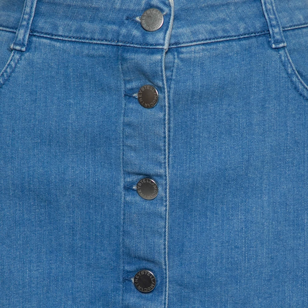Stella McCartney Blue Denim Button Front Short Skirt M For Women 6 Stella McCartney Blue Denim Button Front Short Skirt M For Women - Image 4