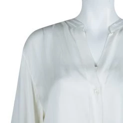 Stella McCartney Cream Long Sleeve Blouse M For Women -Stella McCartney Sales luxury women stella mccartney used clothes p61852 005