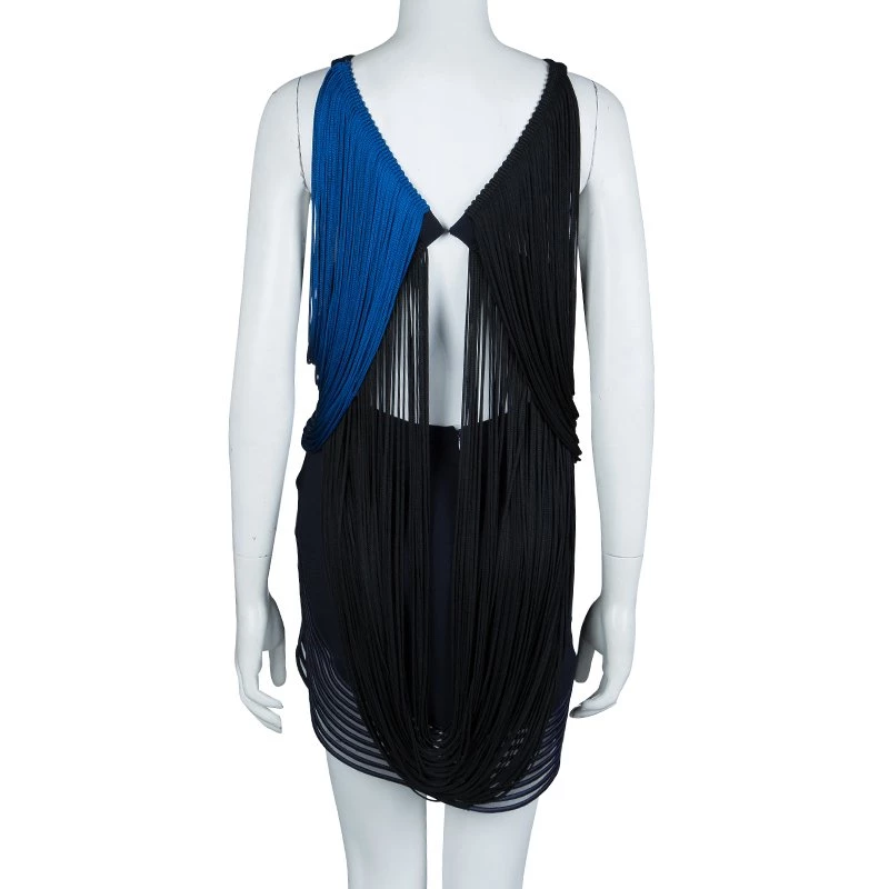 Stella McCartney Blue And Black Ombre Fringed Dress S For Women 5 Stella McCartney Blue And Black Ombre Fringed Dress S For Women - Image 3