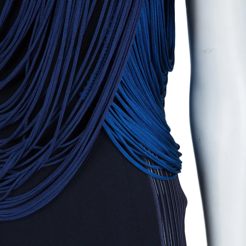 Stella McCartney Blue And Black Ombre Fringed Dress S For Women 9 Stella McCartney Blue And Black Ombre Fringed Dress S For Women - Image 7