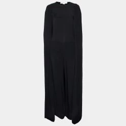 Stella McCartney Black Crepe Cape Back Jumpsuit S For Women