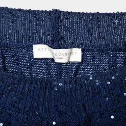 Stella McCartney Blue Sequin Embellished Knit Pants M For Women -Stella McCartney Sales luxury women stella mccartney used clothes p624753 002